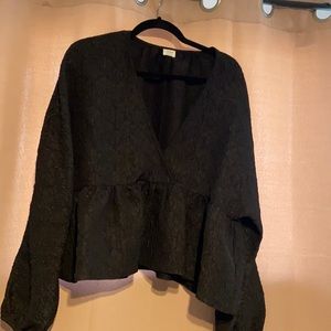 Wilfred Deep V Peplum Blouse